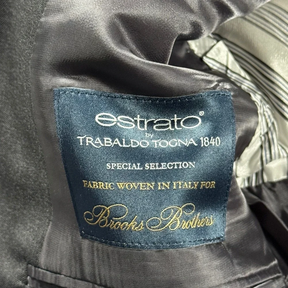 Brooks Brothers Trabaldo Togna Blazer Men 43R Grey Regent Estrato Wool SportCoat